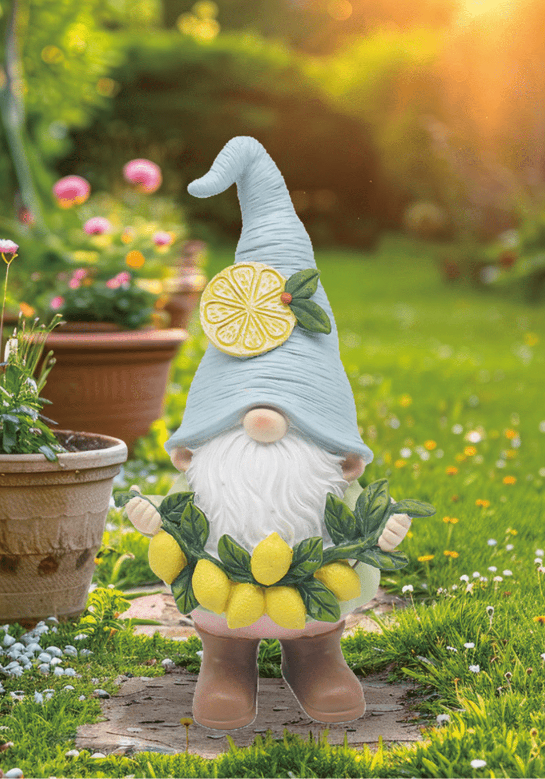 Lemon Garden Gnome - Blue Hat – Shaws