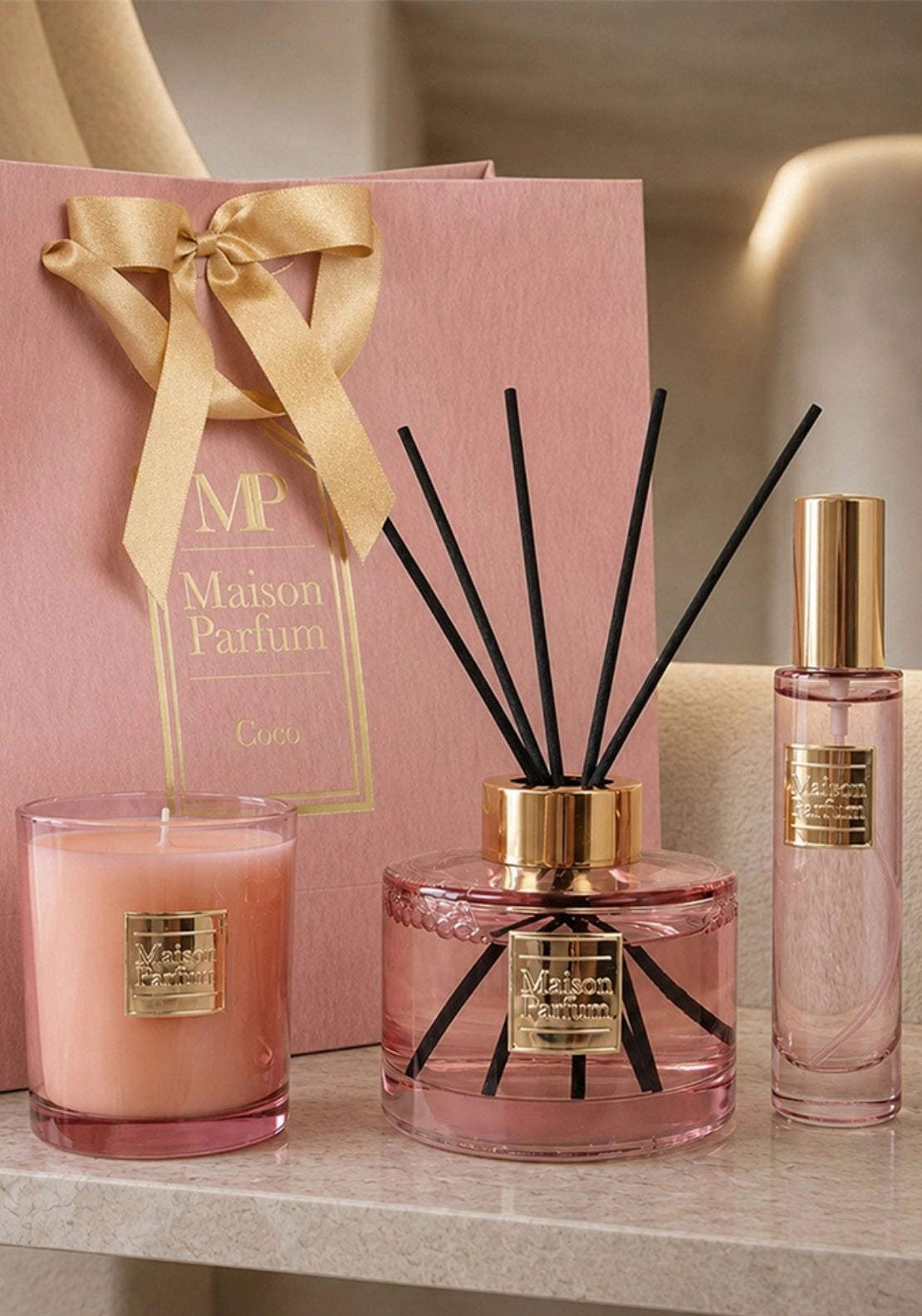 Maison Parfum Candle, Diffuser &amp; Room Spray Set - Coco