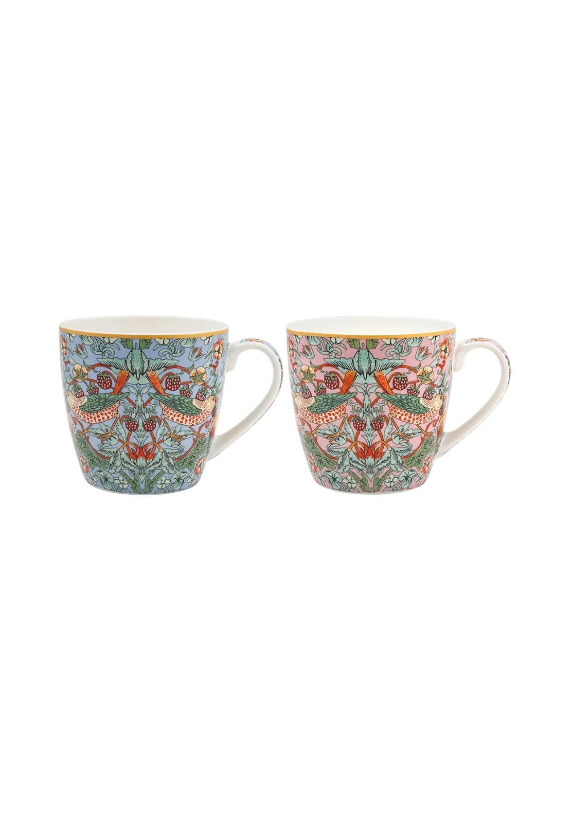 Strawberry Thief Set Of 2 Breakfast Mugs - Multi