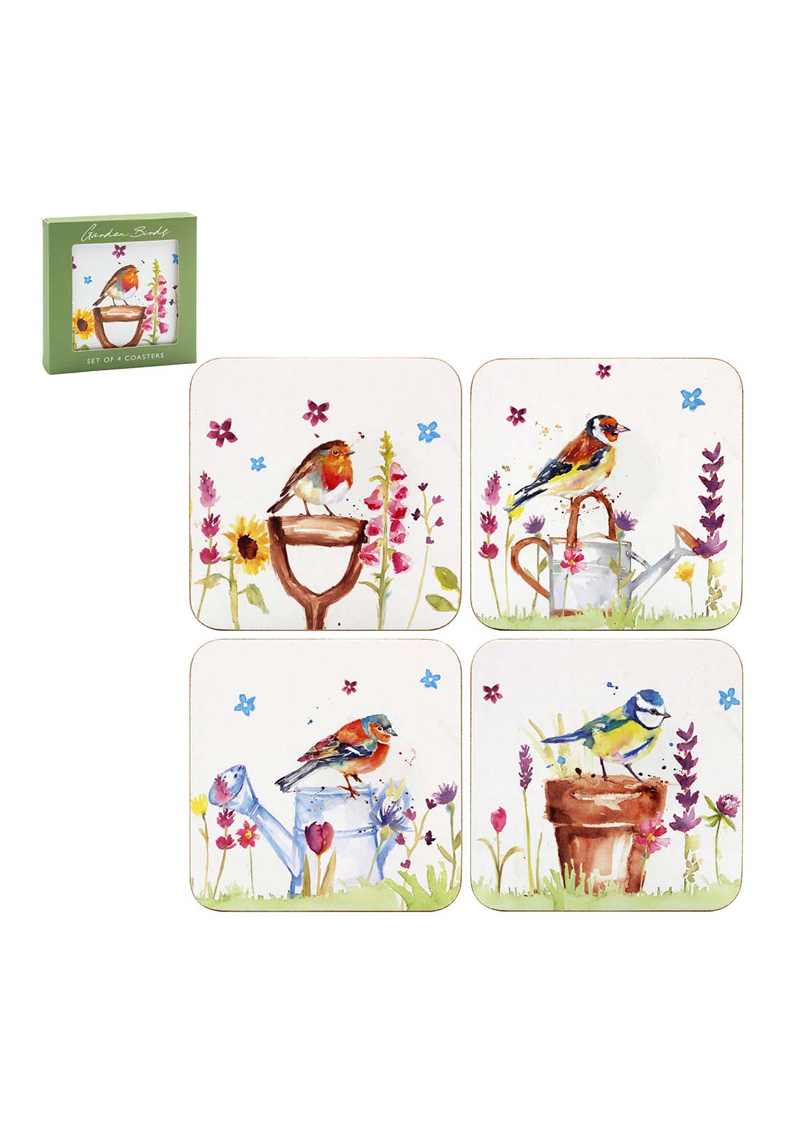 Lesser &amp; Pavey Garden Birds Coasters 4 Set 1 Shaws Department Stores