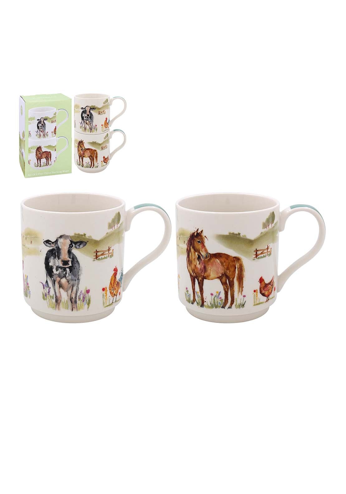 Lesser &amp; Pavey Farmyard Stacking Mugs Set Of Two 1 Shaws Department Stores