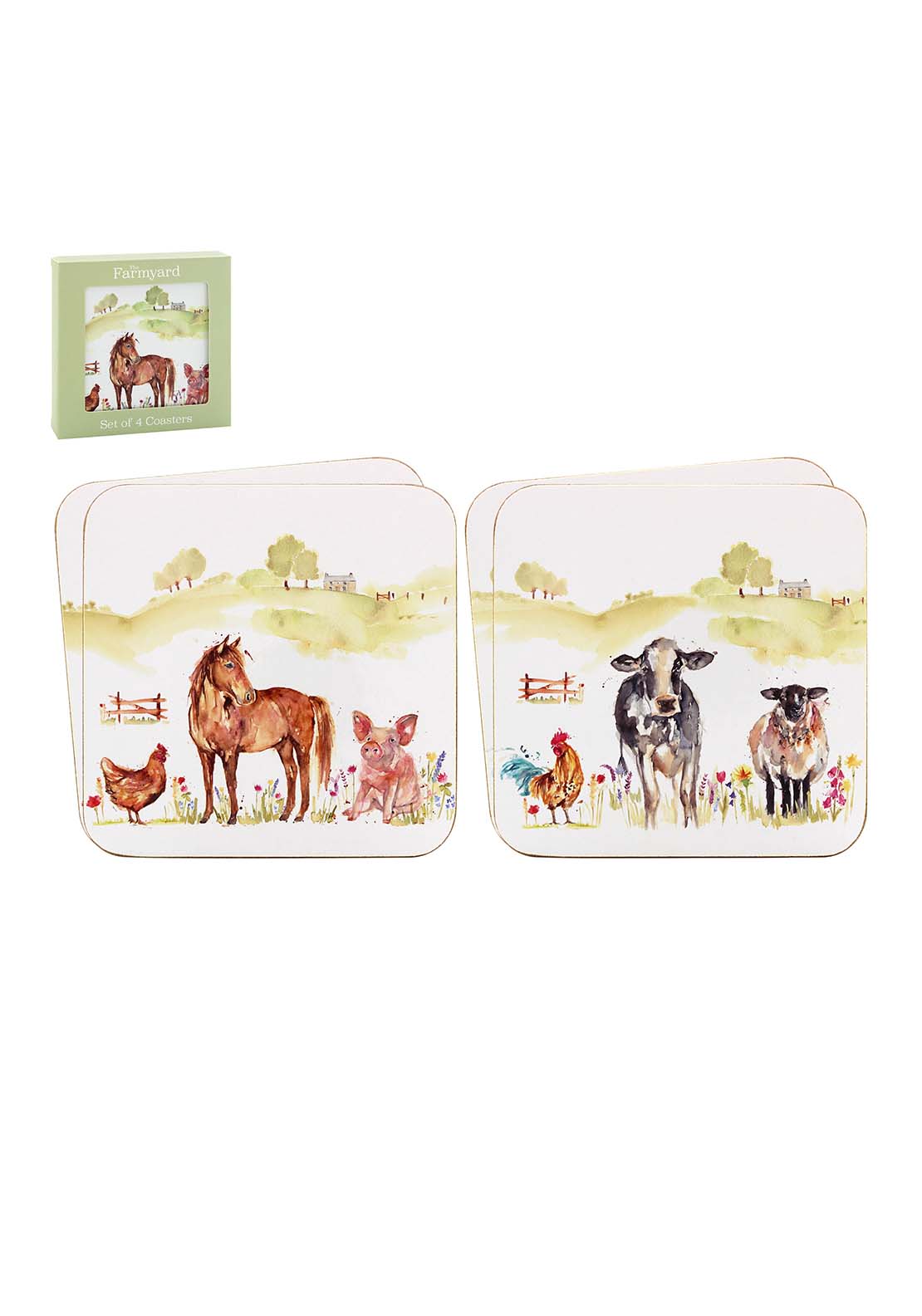 Lesser &amp; Pavey Set Of Four Farmyard Coasters 1 Shaws Department Stores