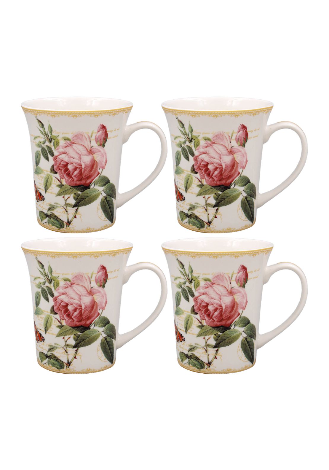 The Home Collection Redoute Rose Mugs Set of 4 1 Shaws Department Stores