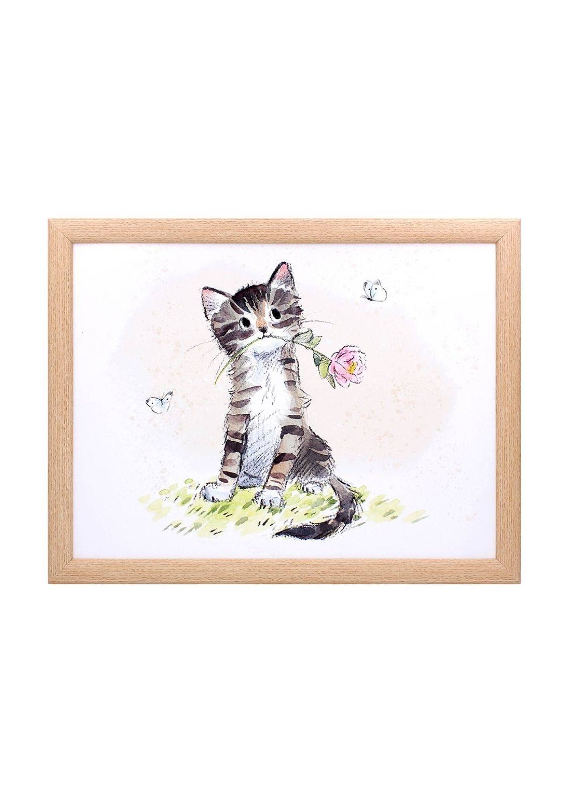 Cat With Rose Laptray - Multi
