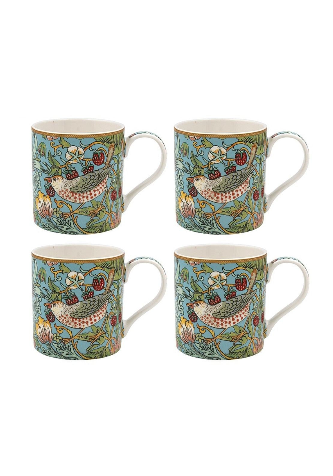 Strawberry Thief Mugs Set Of 4 - Multi