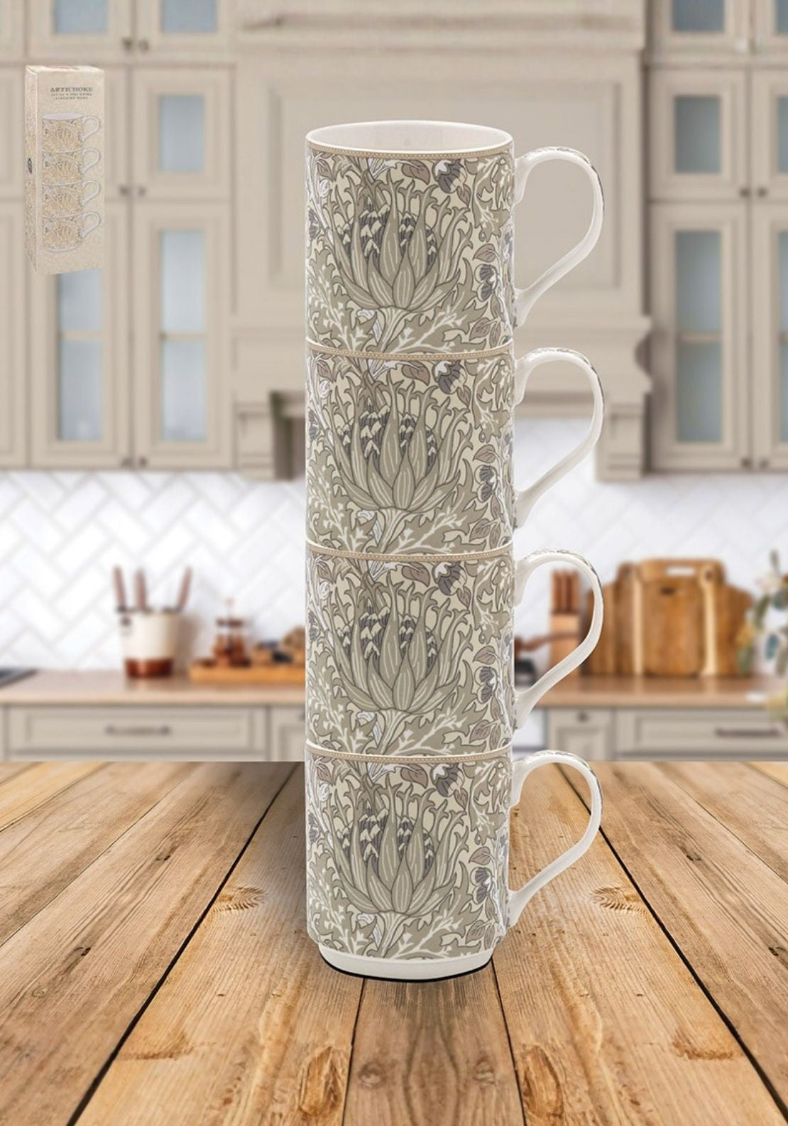 Artichoke Stacking Mugs Set Of 4 - Multi