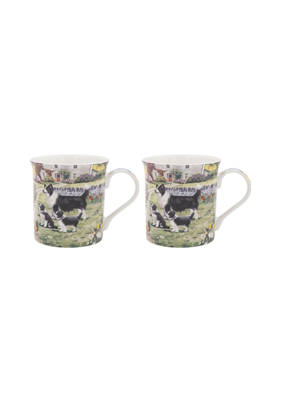 Collie &amp; Sheep Set Of 2 Mugs - Multi