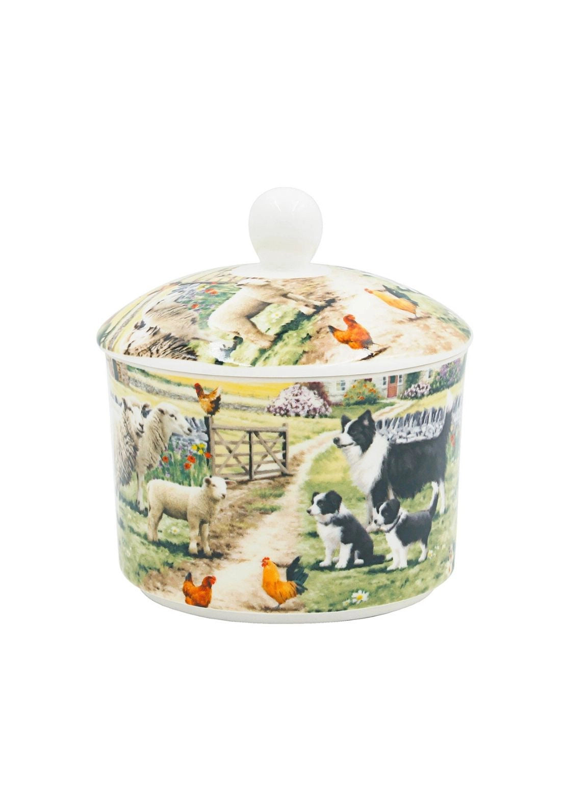 Collie &amp; Sheep Sugar Bowl - Multi
