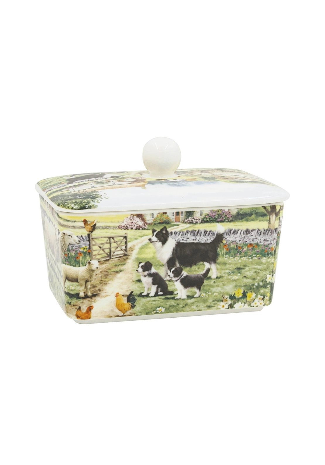 Collie &amp; Sheep Butter Dish - Multi