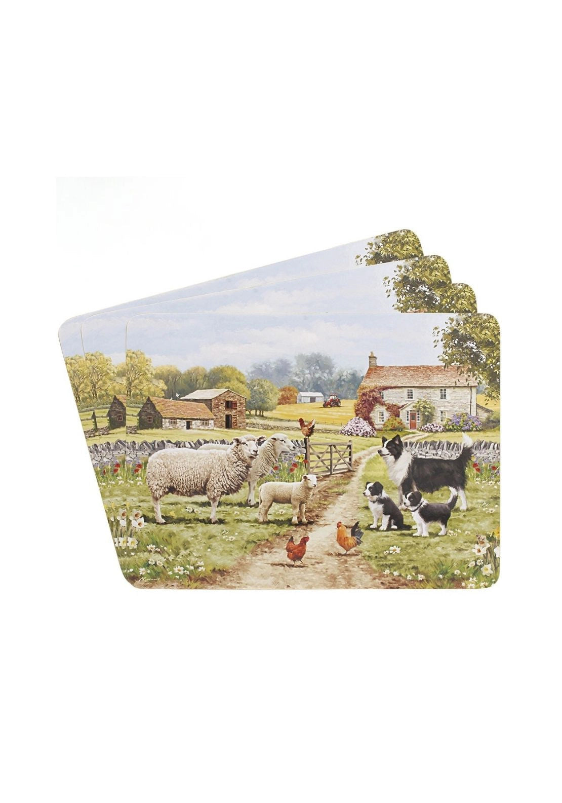 Collie  Sheep Set Of 4 Placemats - Multi