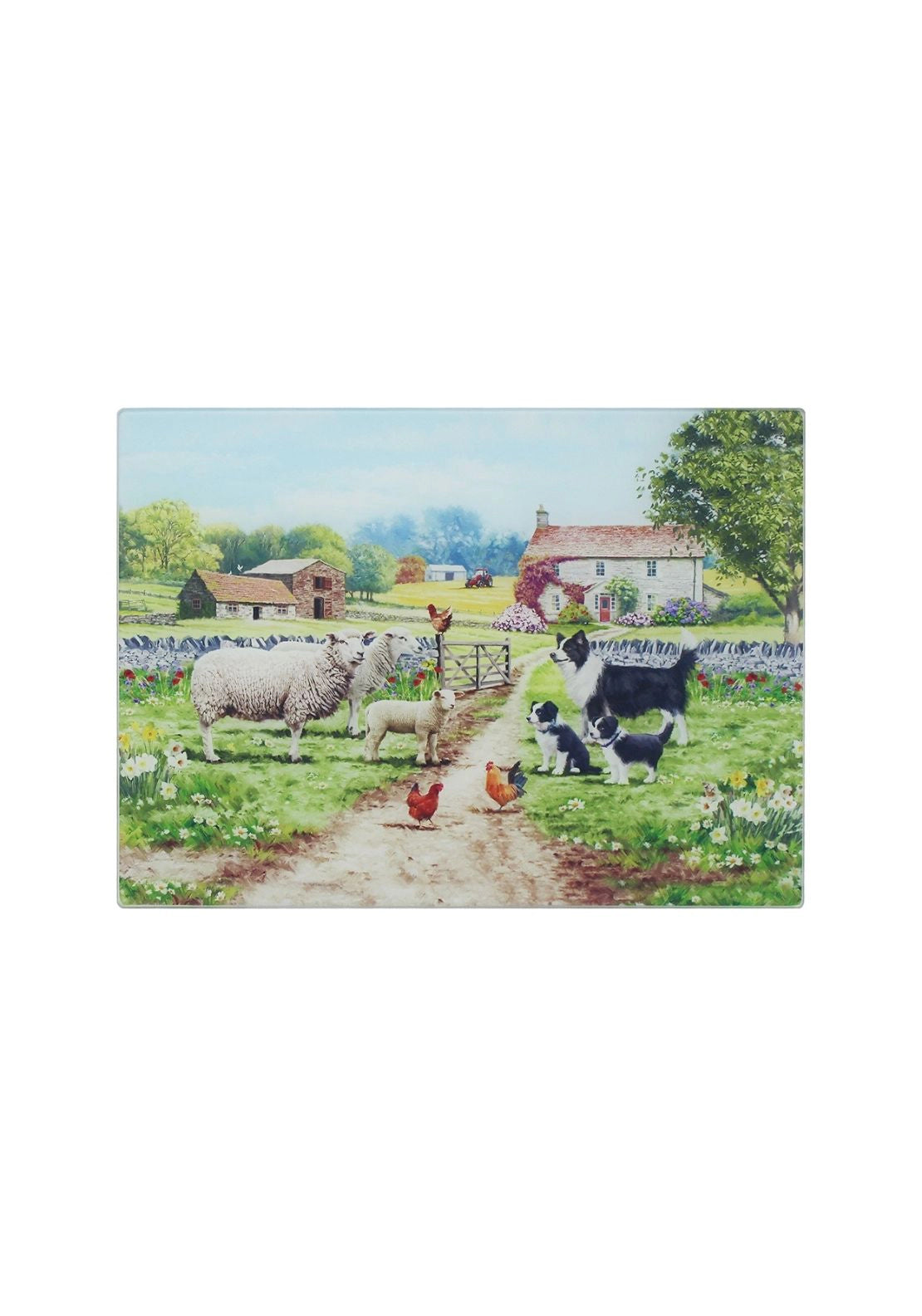 Collie &amp; Sheep Cutting Board - Multi