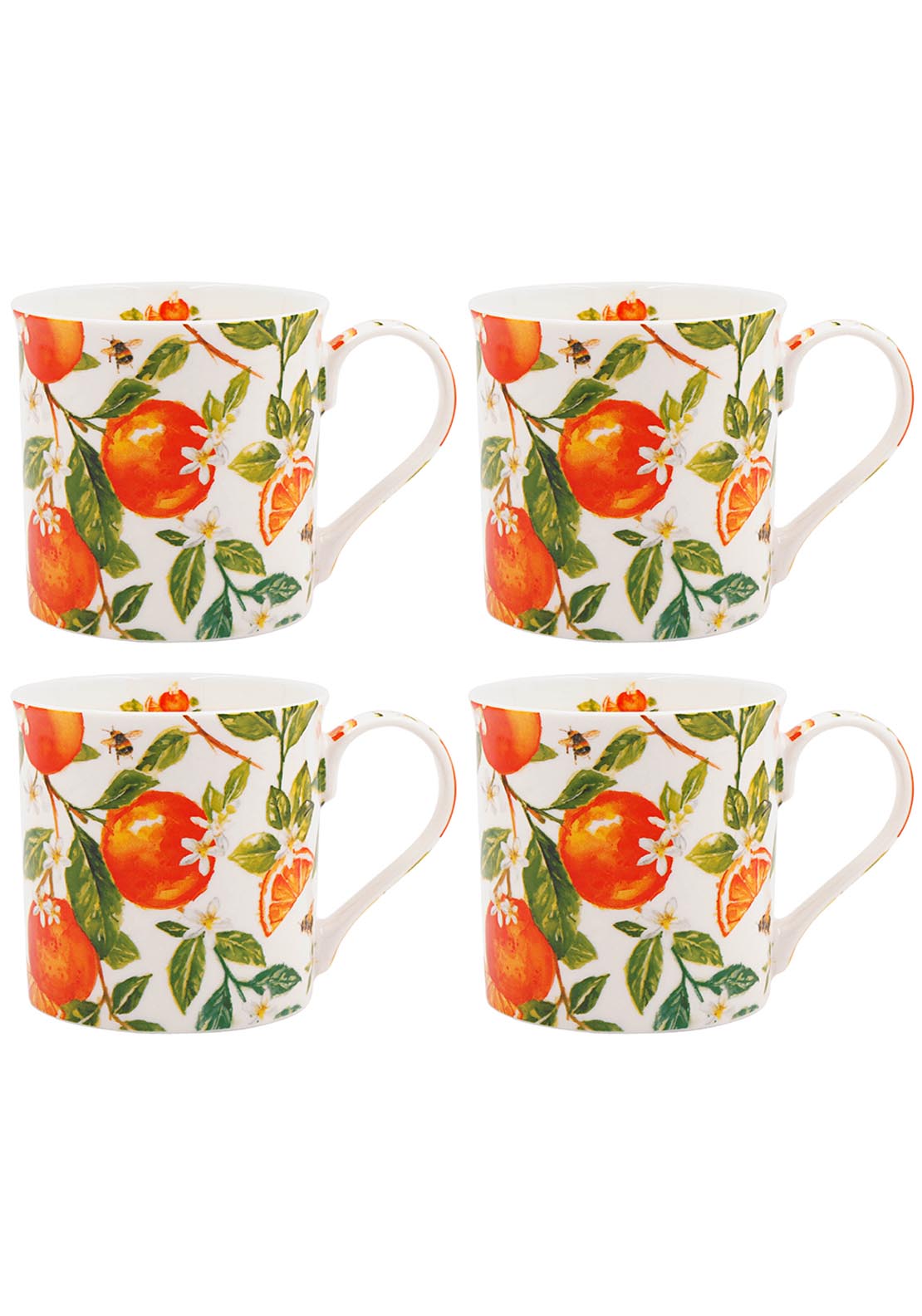Oranges &amp; Lemons Mugs Set Of 4 - Multi