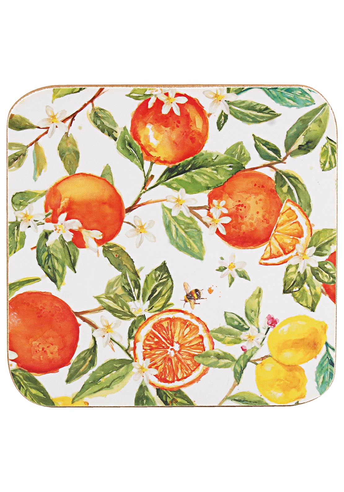 Oranges &amp; Lemons Coasters Set Of 4 - Multi