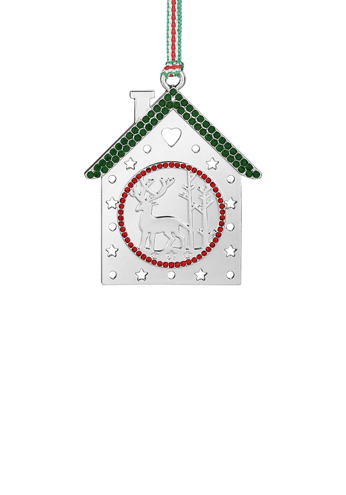 Newbridge Silverware Christmas House with Reindeer Tree Decoration 1 Shaws Department Stores