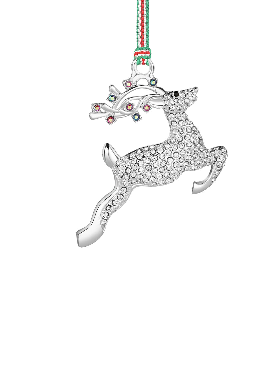 Newbridge Silverware Reindeer with Clear &amp; AB Stones Tree Decoration 1 Shaws Department Stores