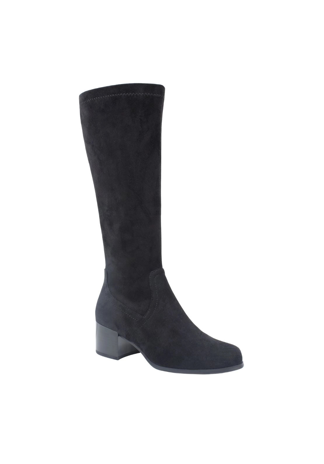 Knee High Suede Boot - Black