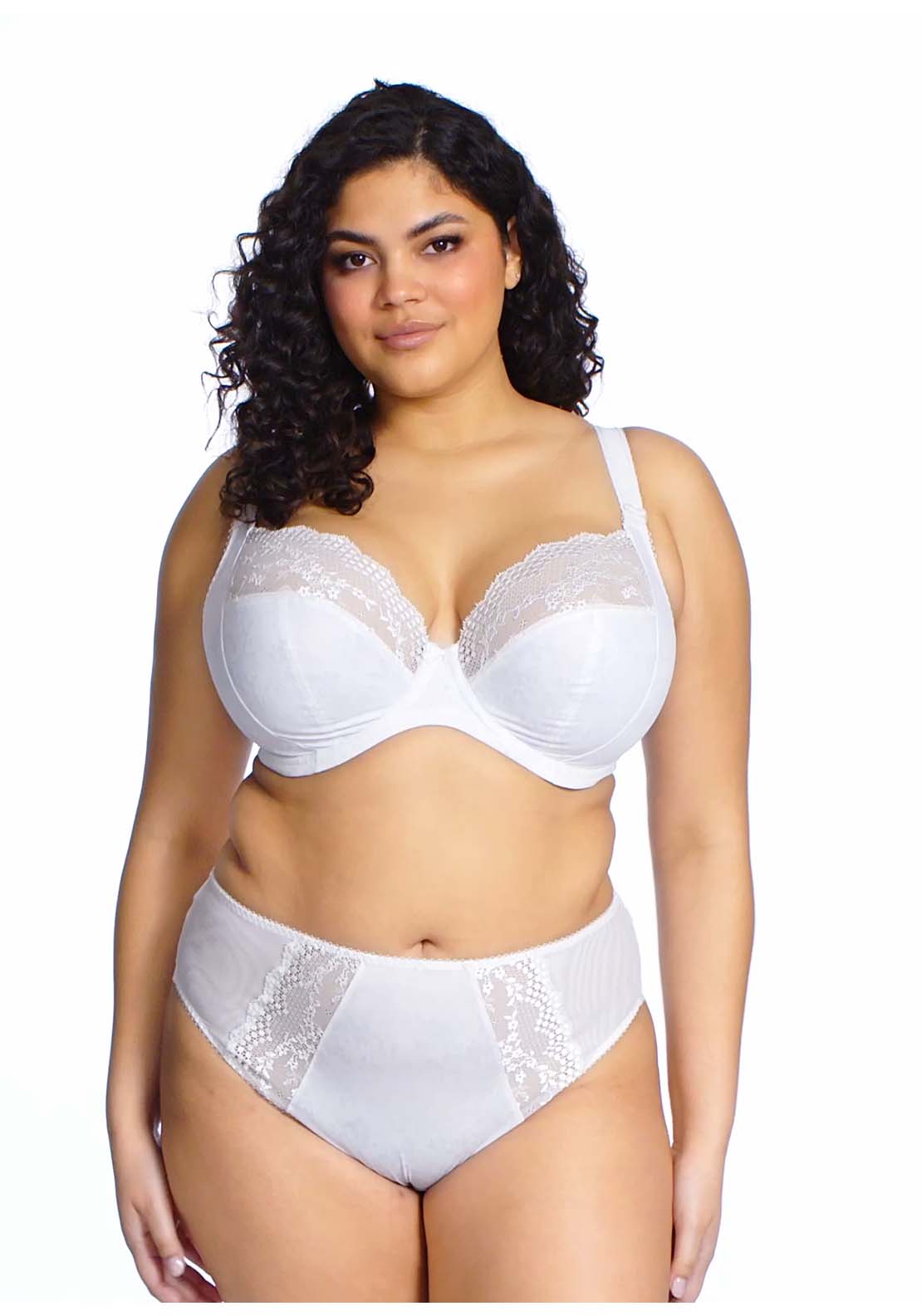 Elomi Lucie Underwire Plunge Bra - White 3 Shaws Department Stores