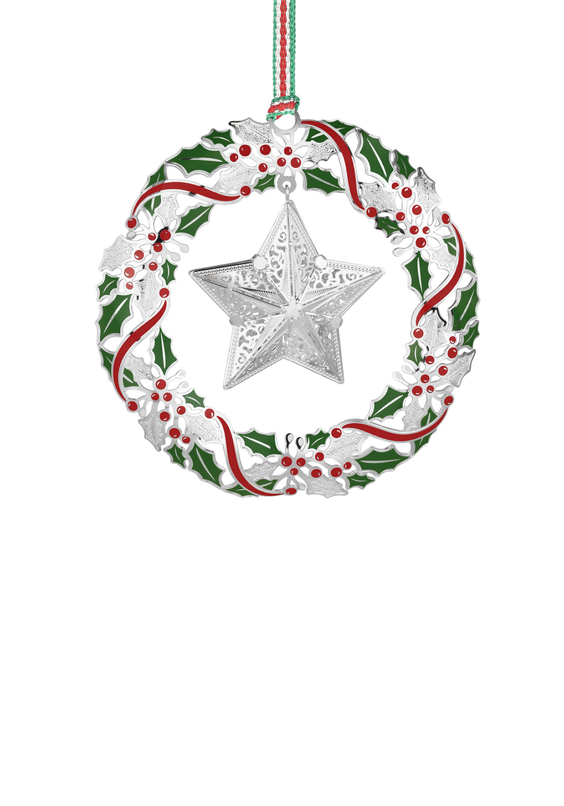 Newbridge Silverware Wreath with Star Christmas Decoration 1 Shaws Department Stores