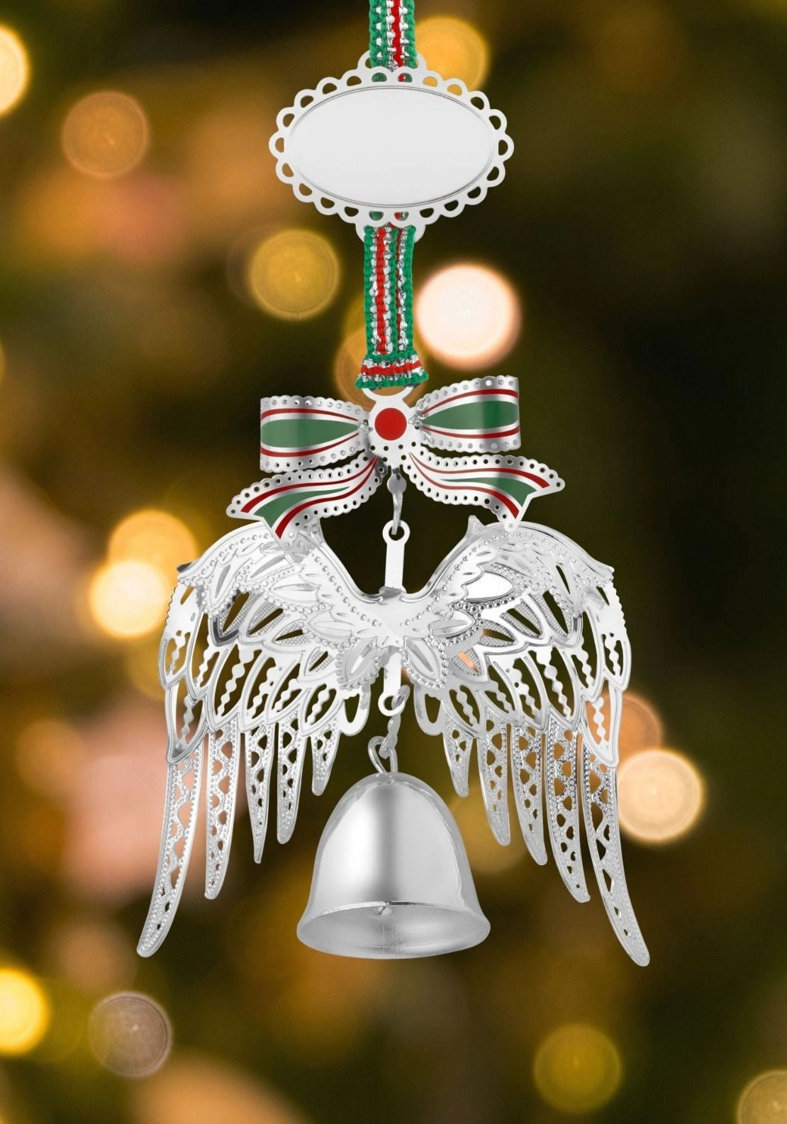 Angel Wings With Bell Christmas Tree Decoration - Multi