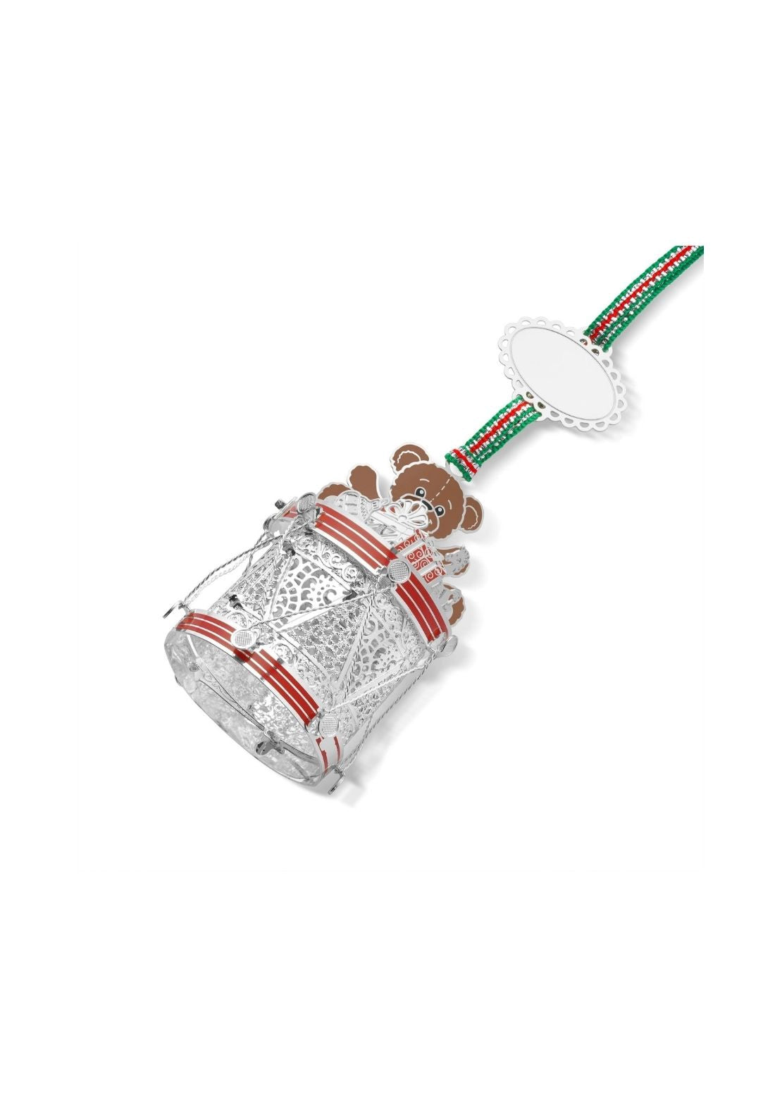 Drum With Teddy Bear Christmas Tree Decoration - Multi