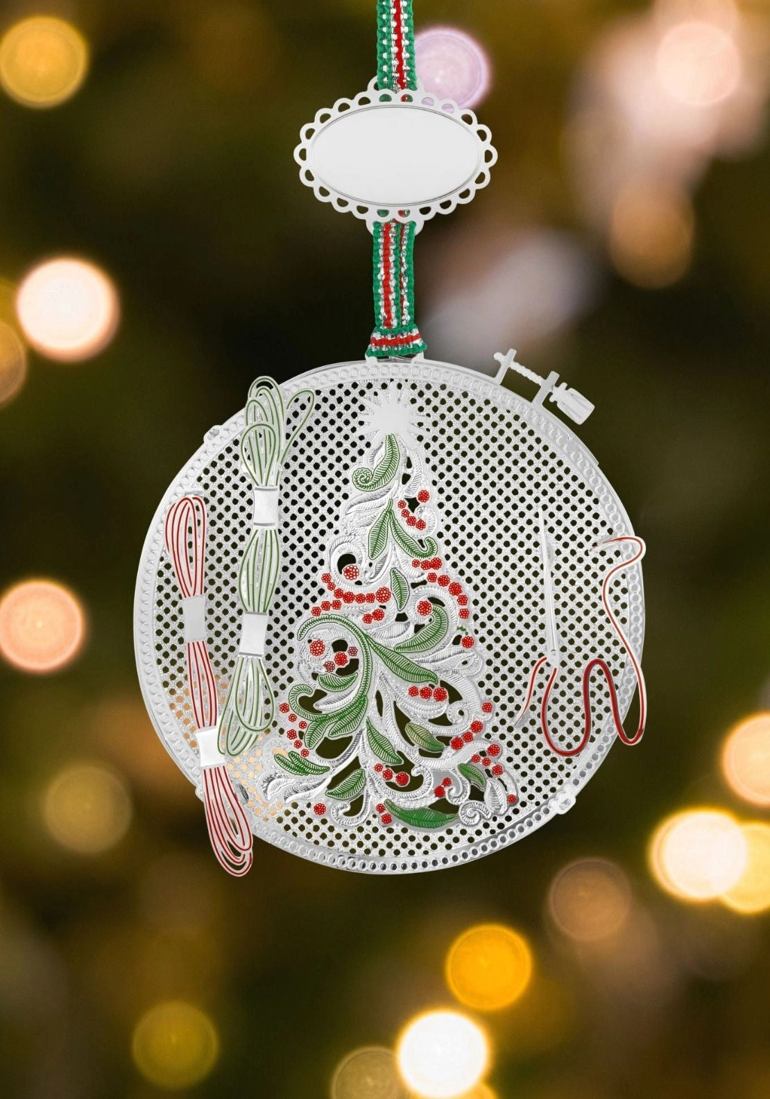 Embroidery Hoop Christmas Tree Decoration - Multi