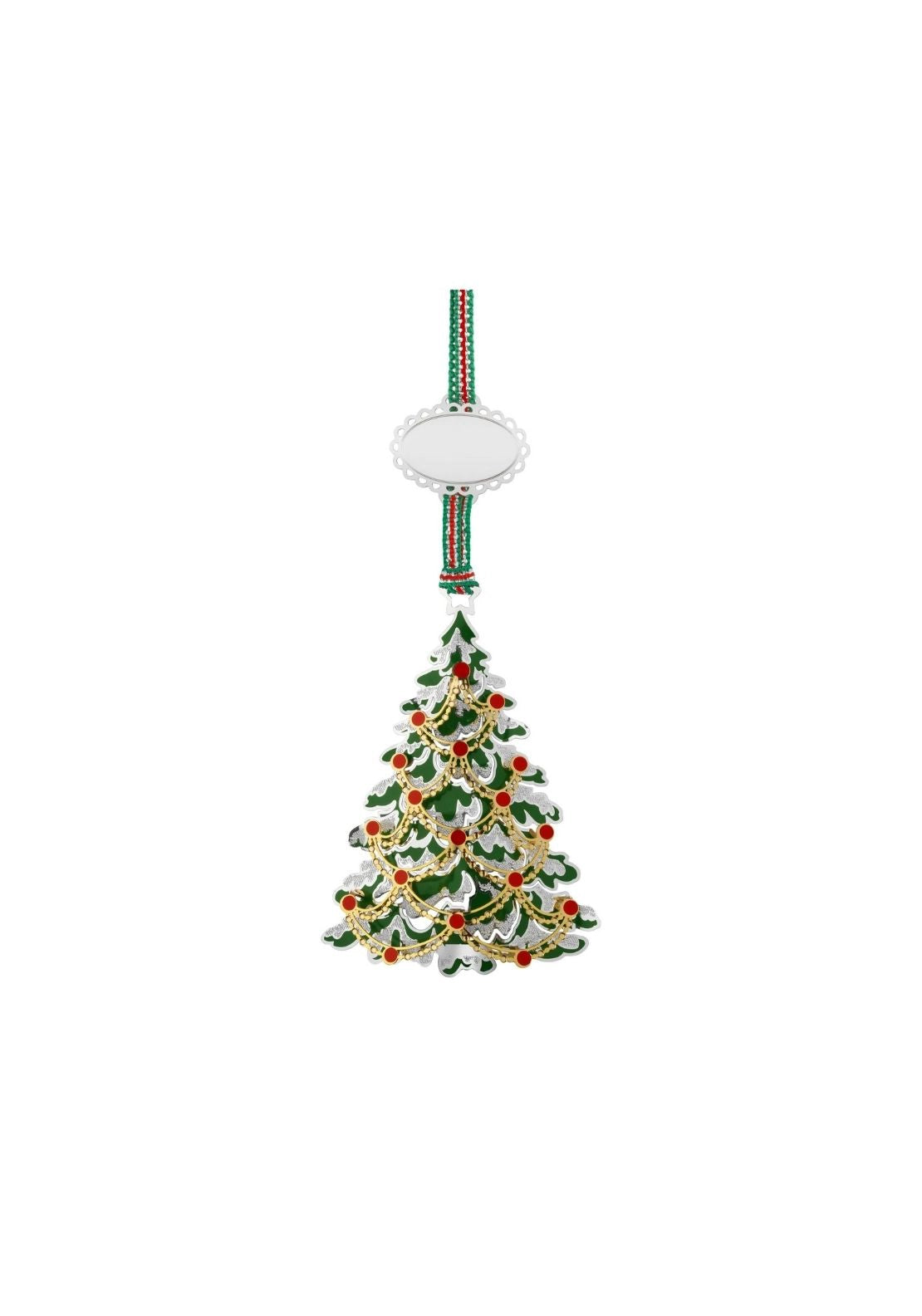 Gold &amp; Silver Plated Christmas Tree Decoration - Multi