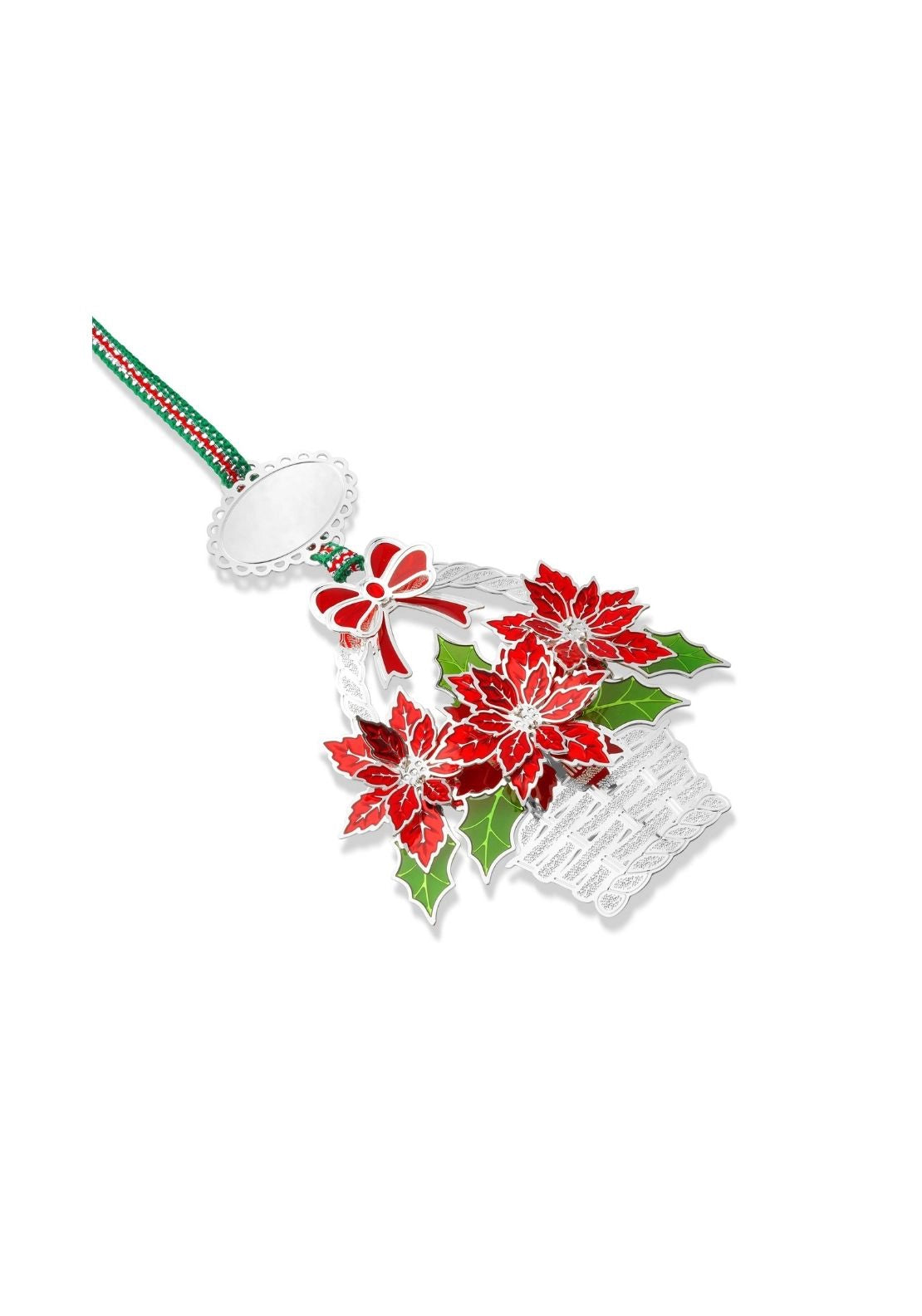 Poinsettia Basket Christmas Tree Decoration - Multi
