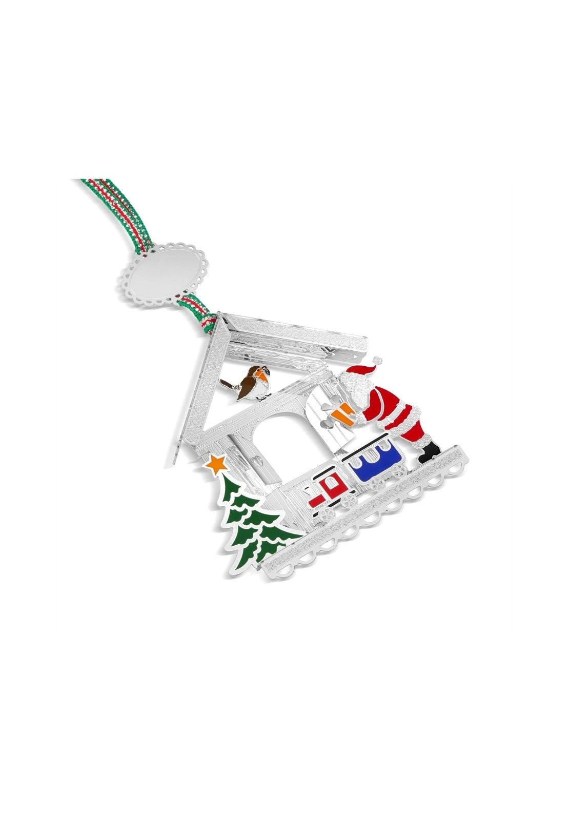Santa And Robin Christmas Tree Decoration - Multi