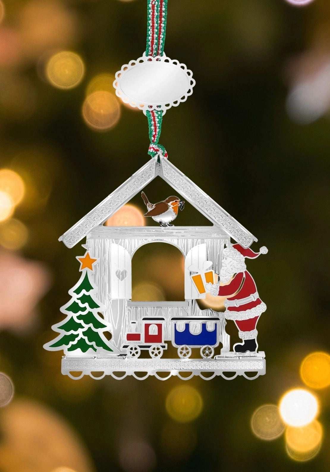 Santa And Robin Christmas Tree Decoration - Multi