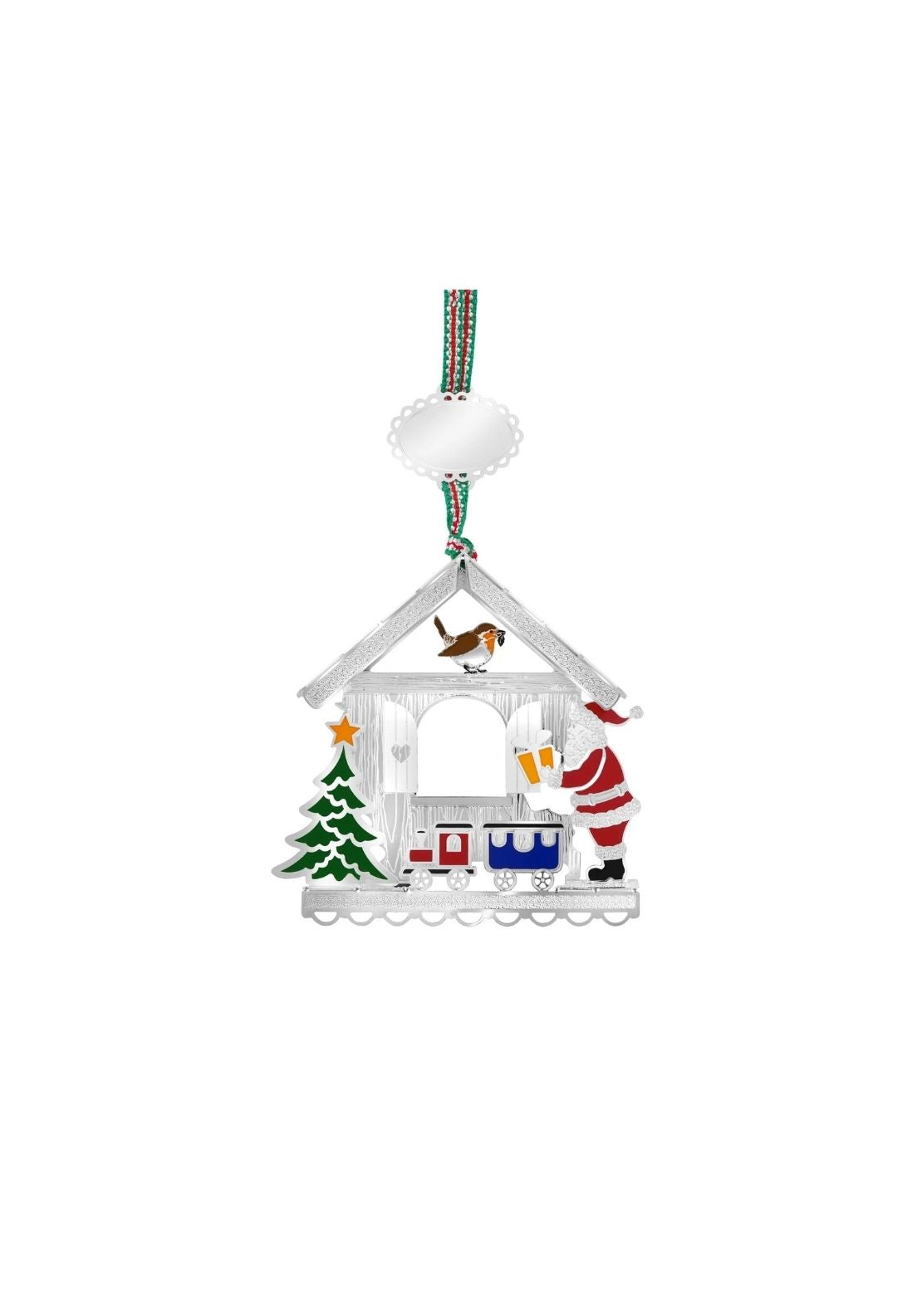 Santa And Robin Christmas Tree Decoration - Multi