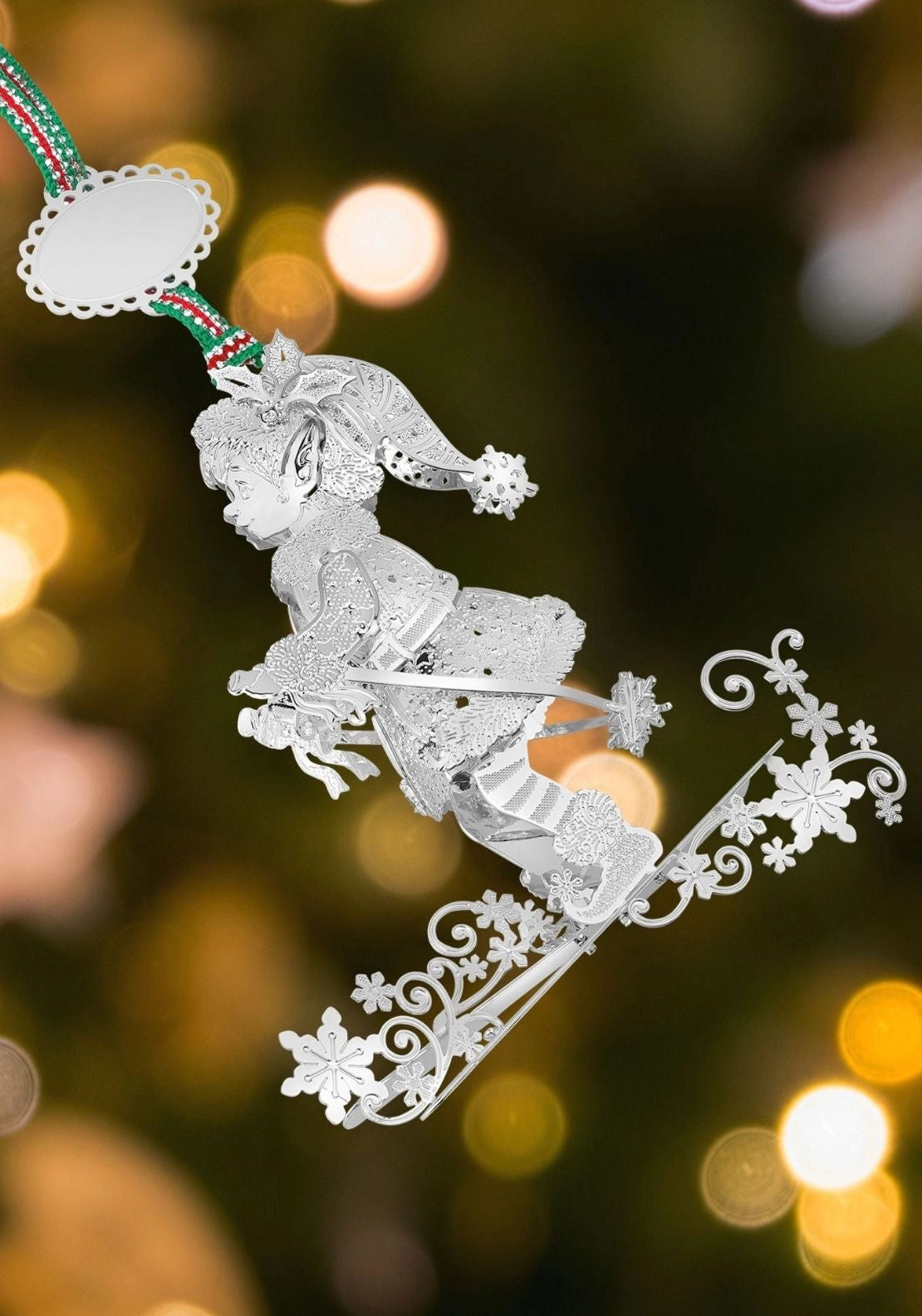 Skiing Elf Christmas Tree Decoration - Multi