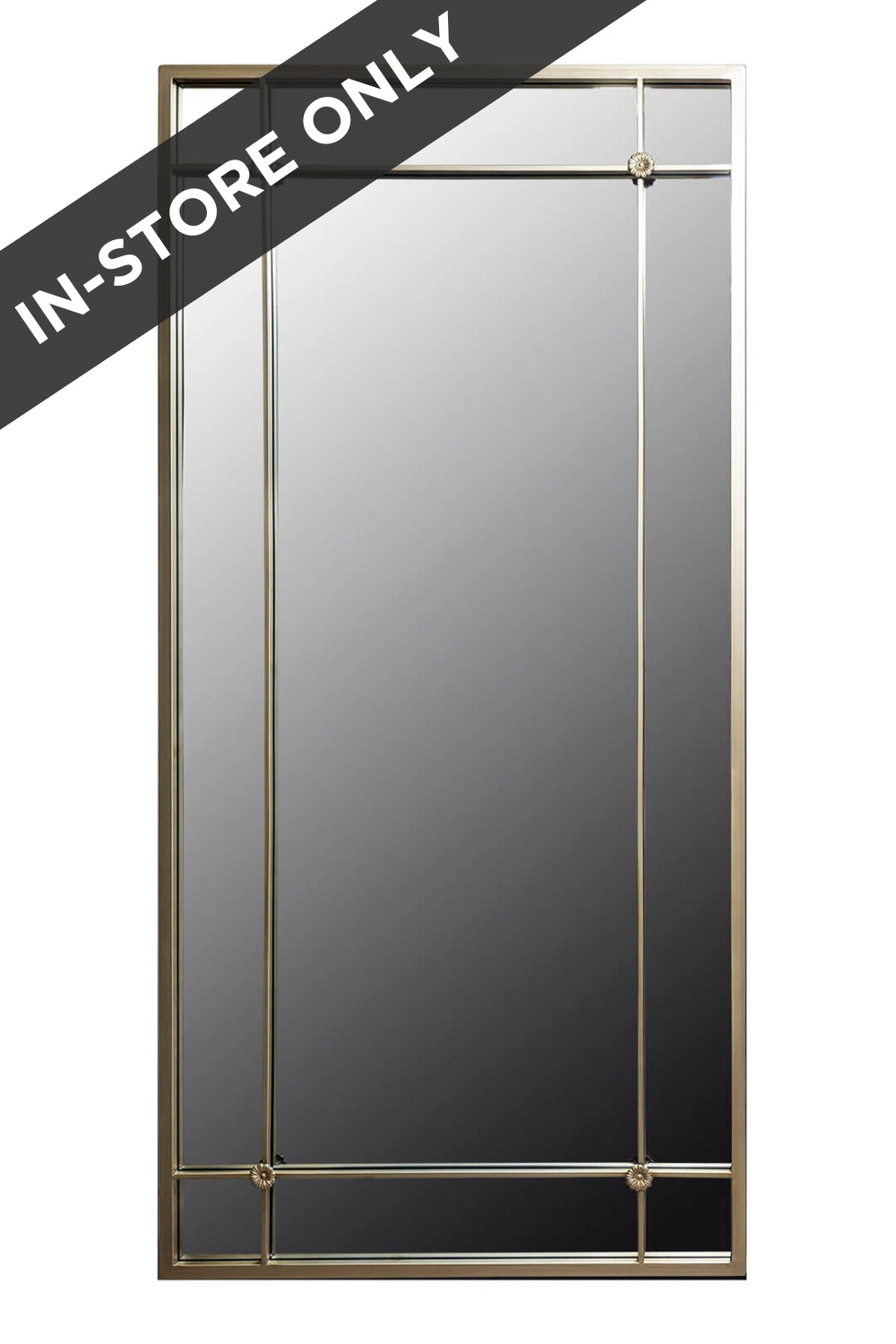 The Grange Collection Accent Metal Frame Mirror 170cm x 80cm - Gold 2 Shaws Department Stores