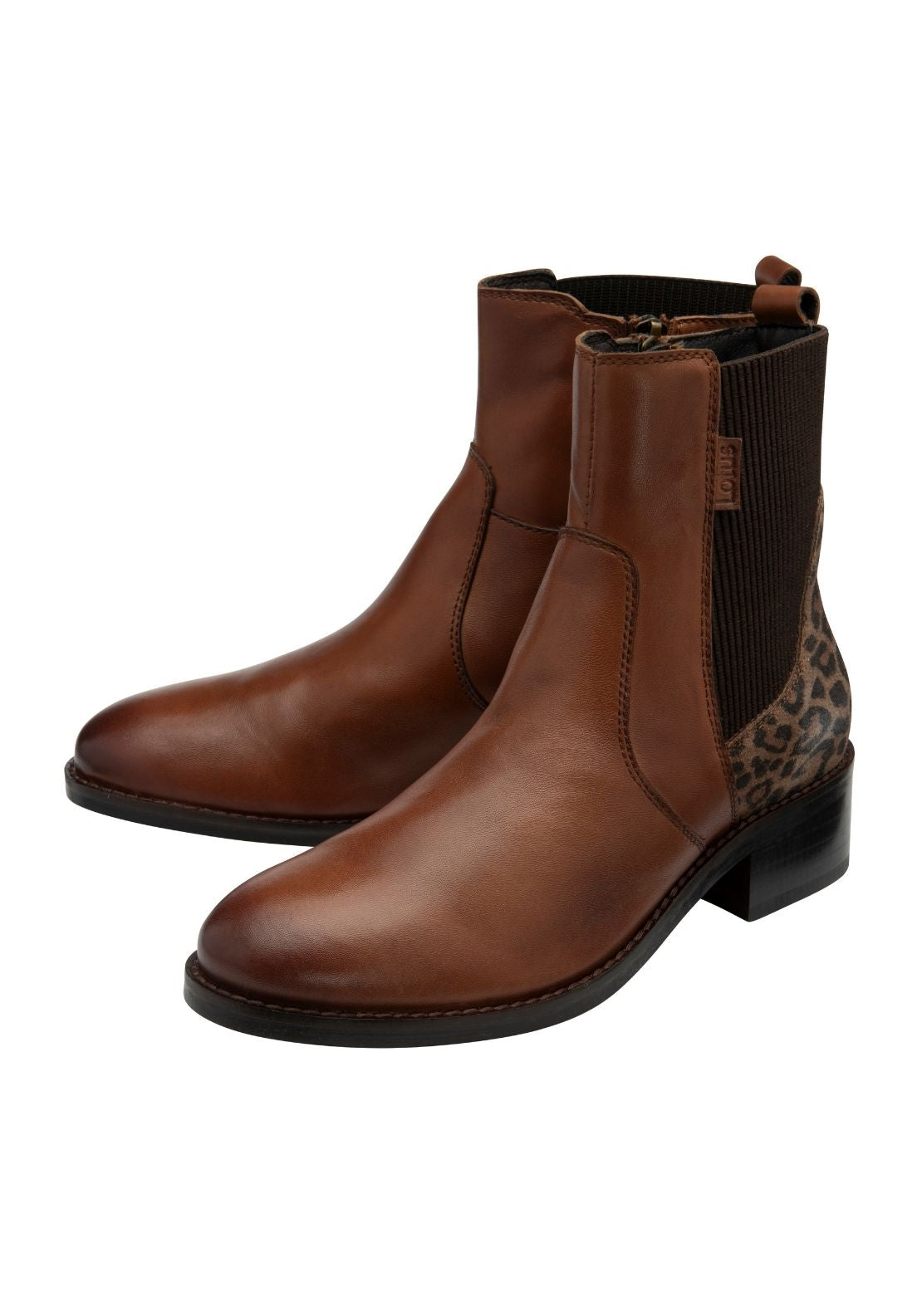 Lotus Lindley Ankle Boot - Tan/leopard 3 Shaws Department Stores