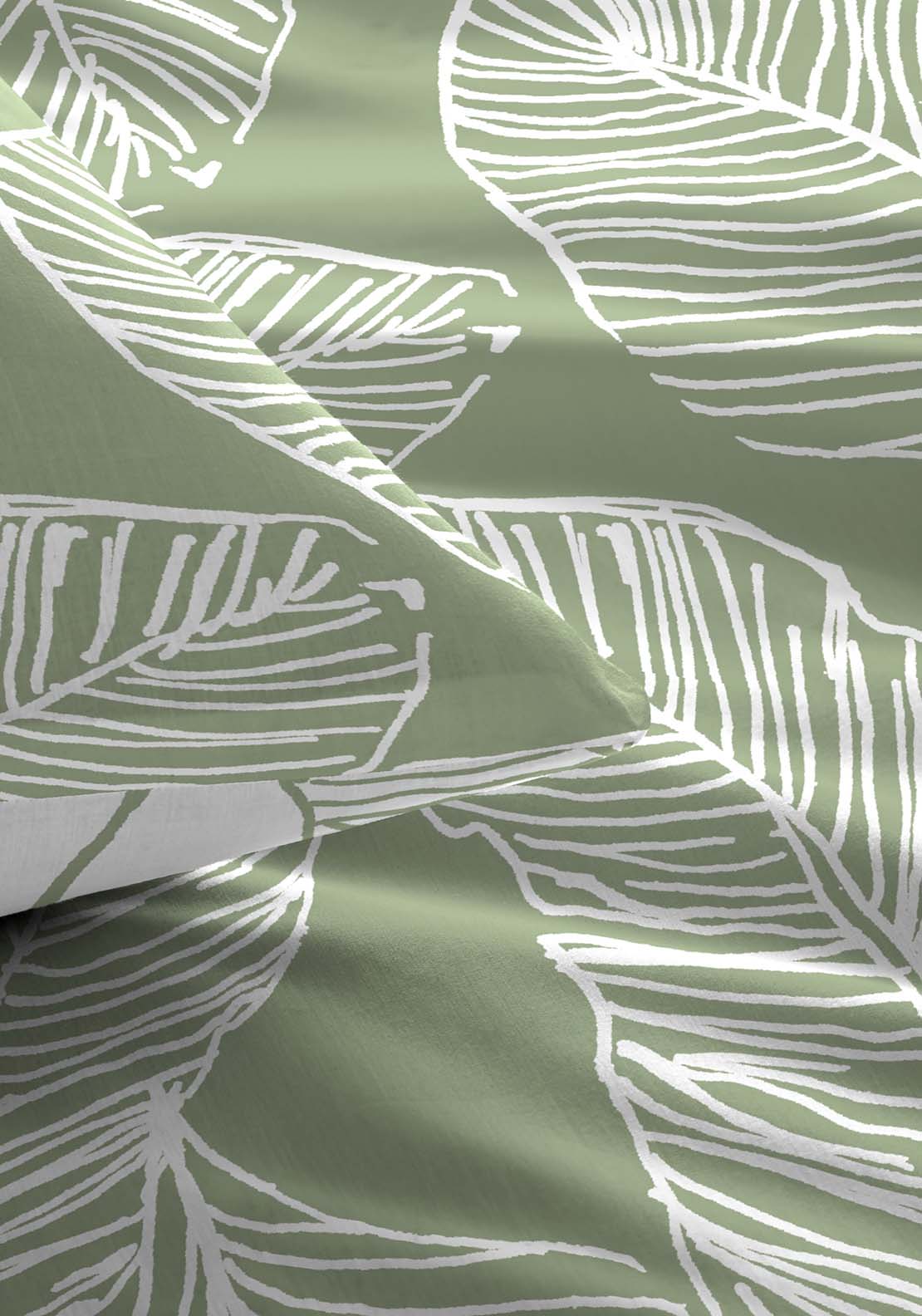 The Home Collection Leaf Duvet Cover Set - Green 4 Shaws Department Stores