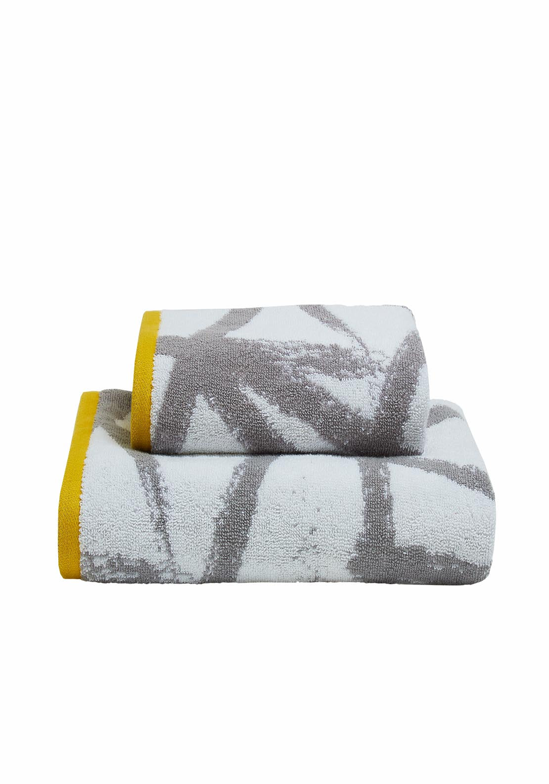 The Home Collection Leda Hand Towel - Grey &amp; Ochre - Grey / Ochre 3 Shaws Department Stores