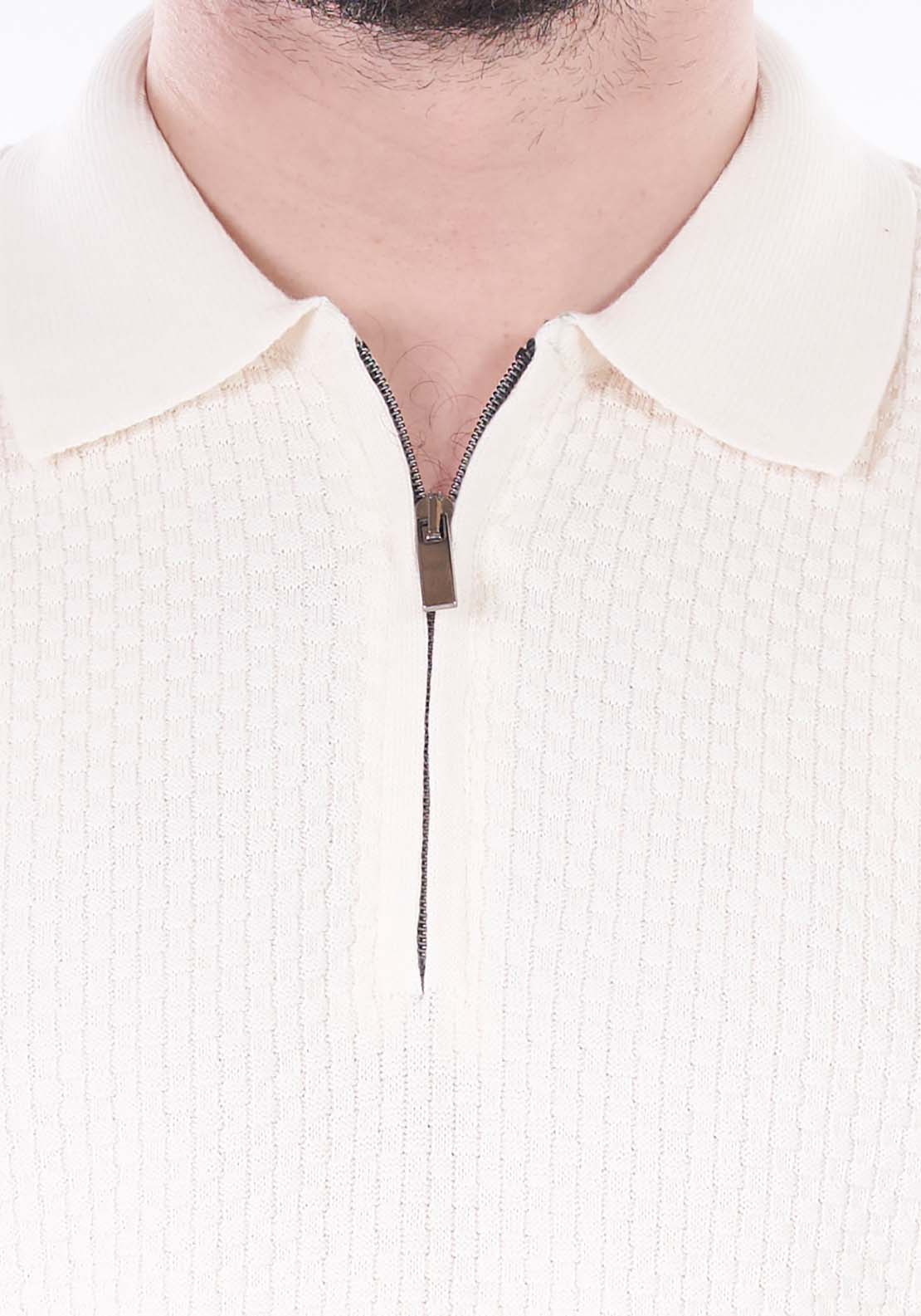 Mineral Lexis Short Sleeve Polo Knit - Cream 2 Shaws Department Stores