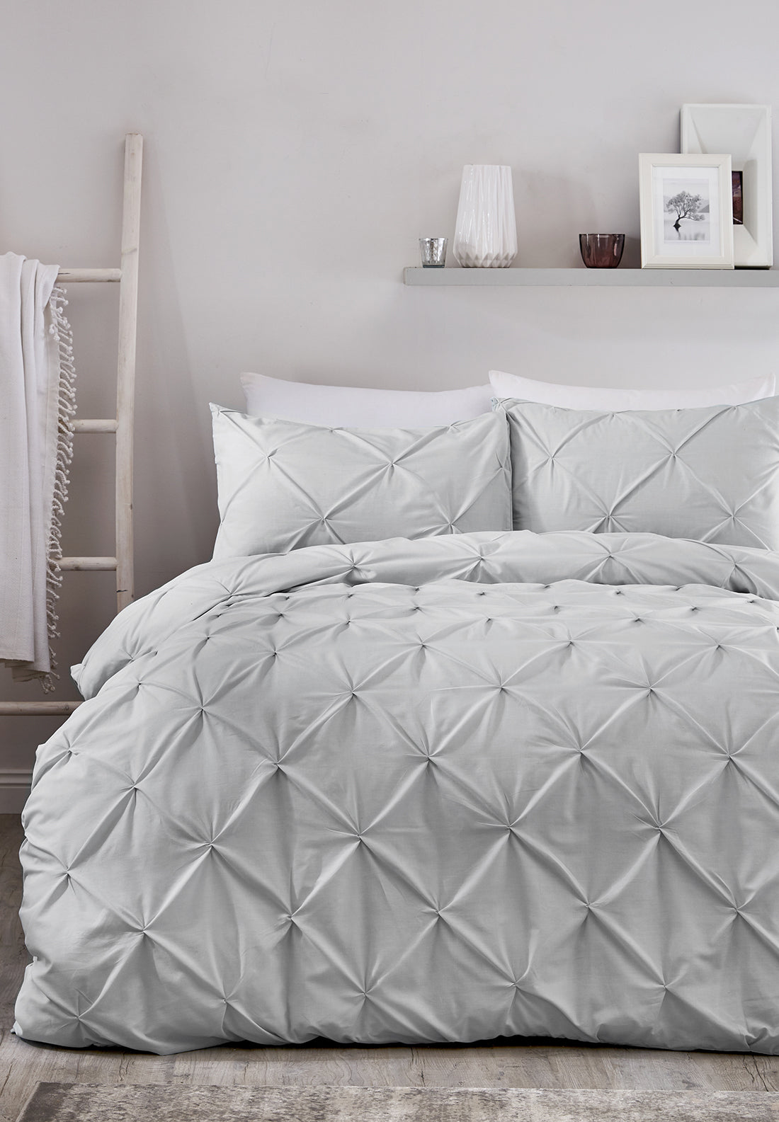 The Home Luxury Collection Lorna Duvet Cover Set - Silver 1 Shaws Department Stores