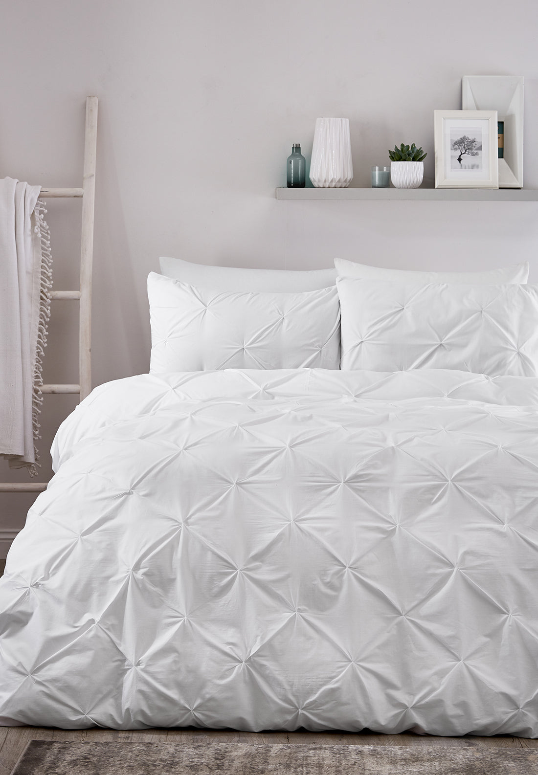 The Home Luxury Collection Lorna Duvet Cover Set - White 1 Shaws Department Stores