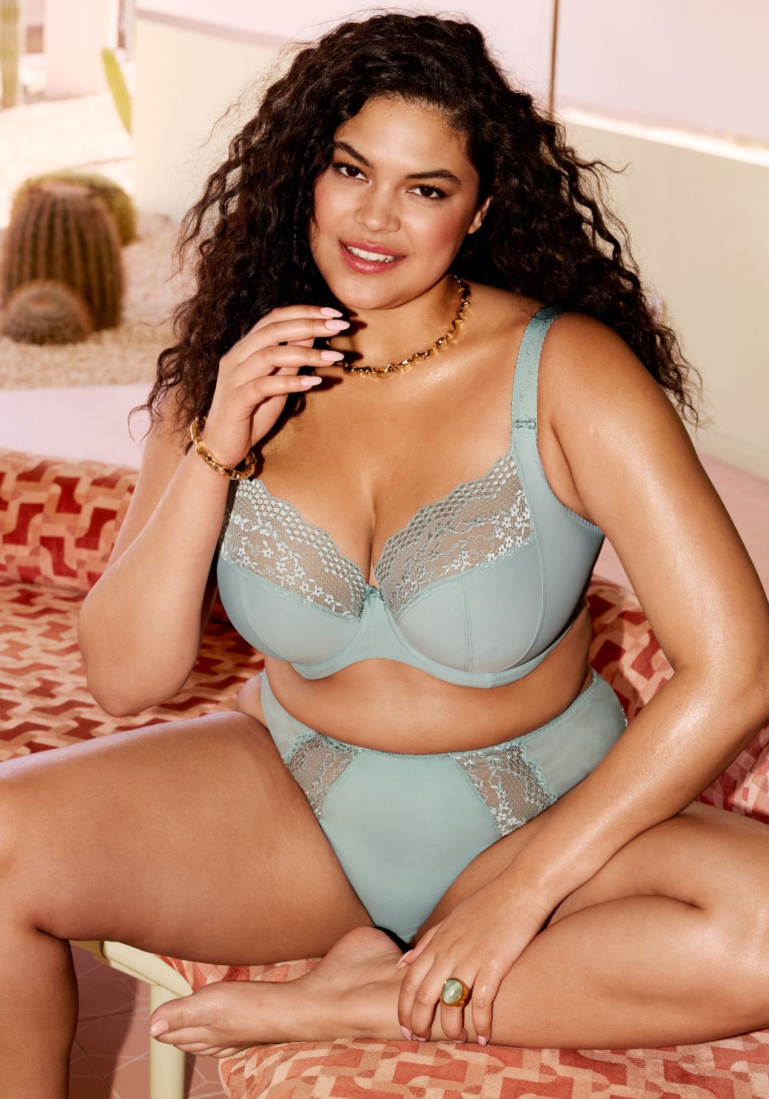 Elomi Lucie Stretch Plunge Bra - Mist 4 Shaws Department Stores