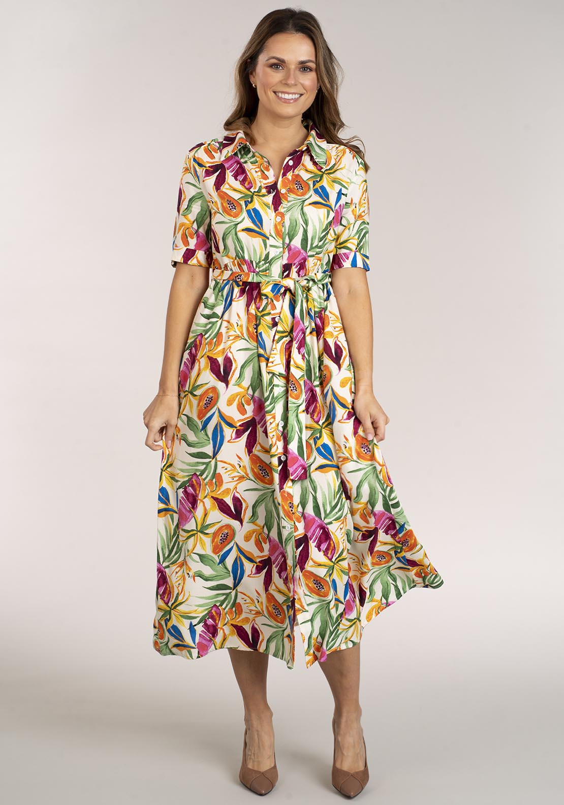 Naoise Tropical Print Dress - Tropical Print 4 Shaws Department Stores
