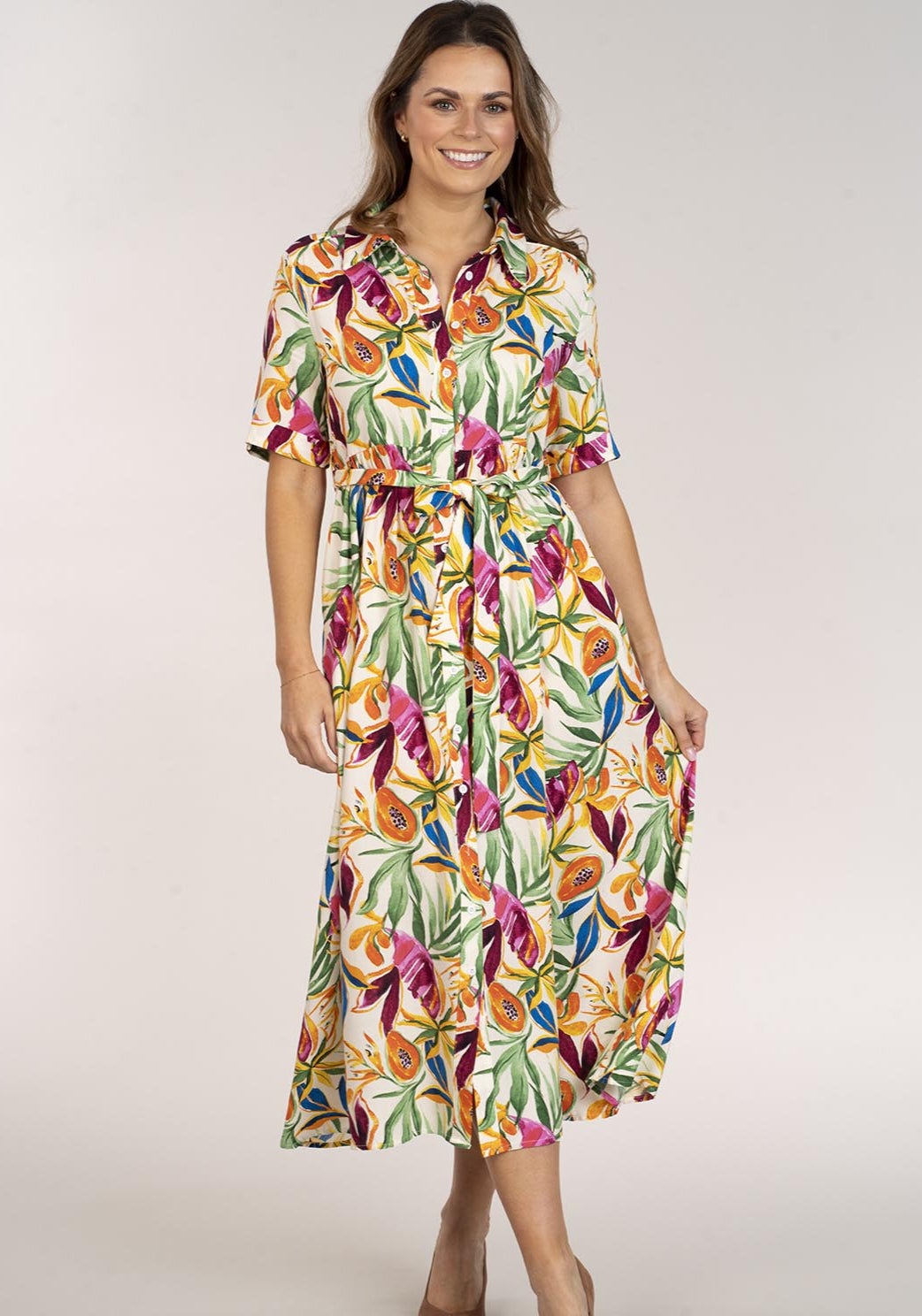 Naoise Tropical Print Dress - Tropical Print 1 Shaws Department Stores