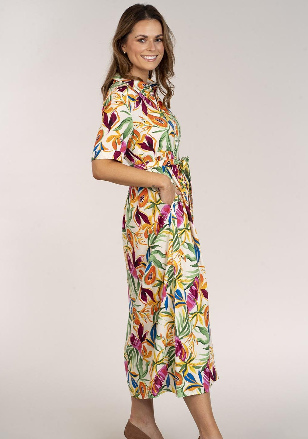 Naoise Tropical Print Dress - Tropical Print 2 Shaws Department Stores