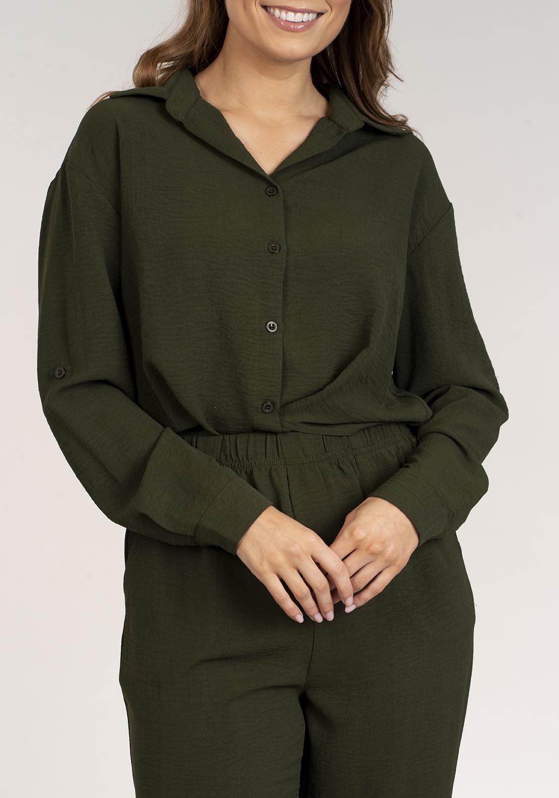 Naoise Twist Shirt - Green 2 Shaws Department Stores