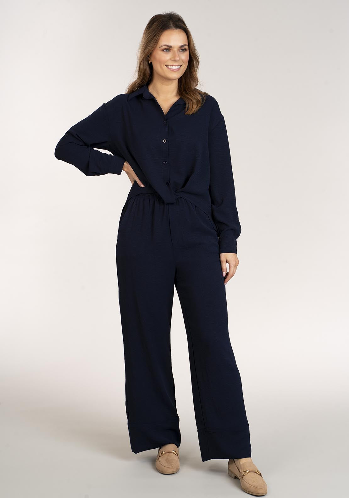 Naoise Twist Shirt - Navy 1 Shaws Department Stores
