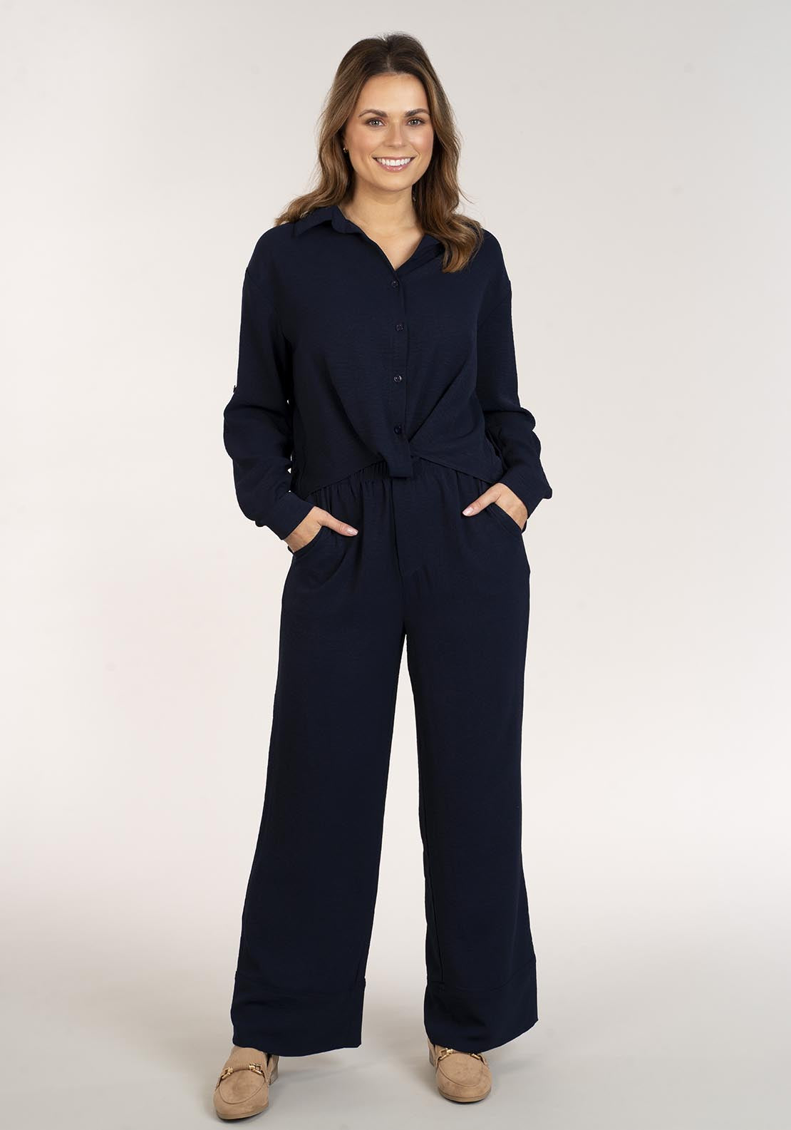Naoise Twist Shirt - Navy 3 Shaws Department Stores