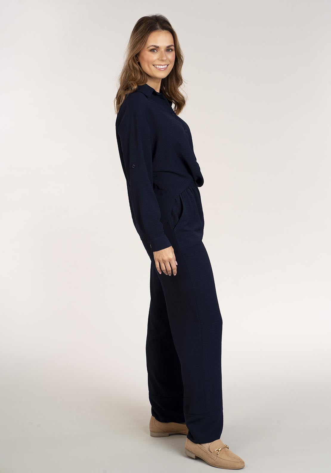 Naoise Twist Shirt - Navy 4 Shaws Department Stores