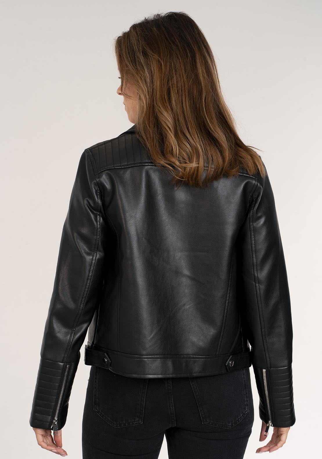 Naoise Pu Biker Jacket - Black 4 Shaws Department Stores