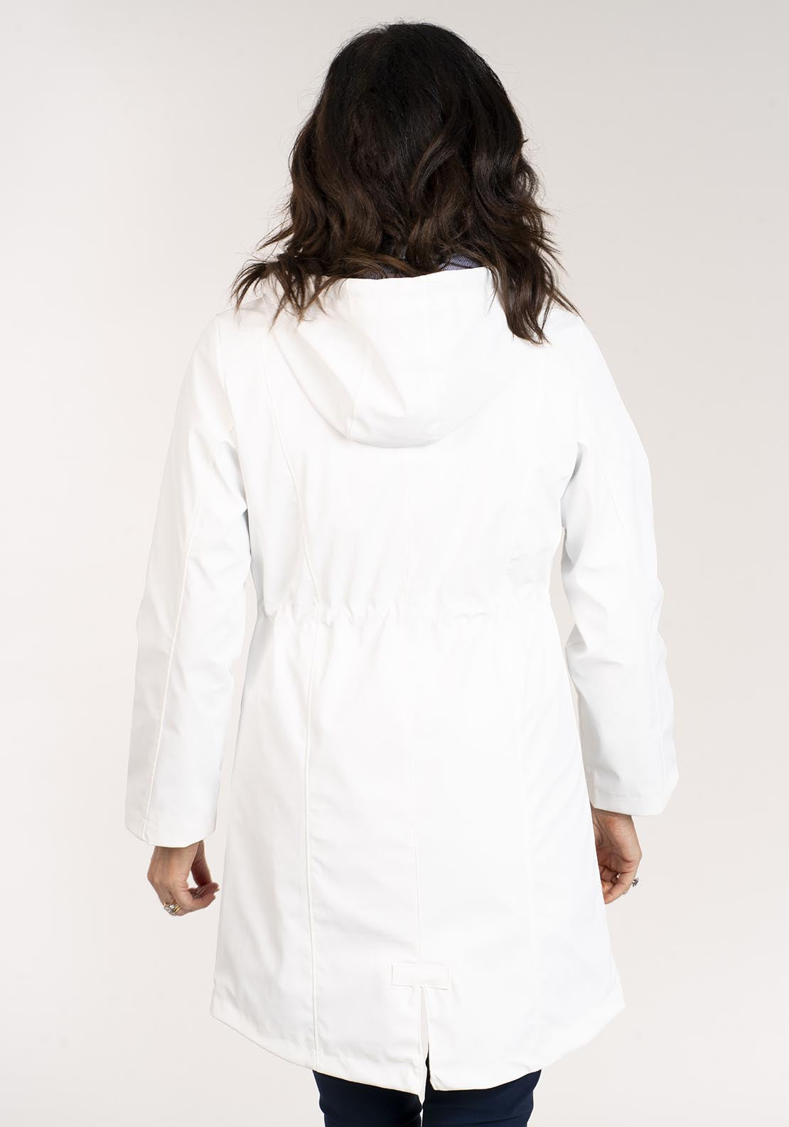 Tea Lane Long Raincoat - White 5 Shaws Department Stores