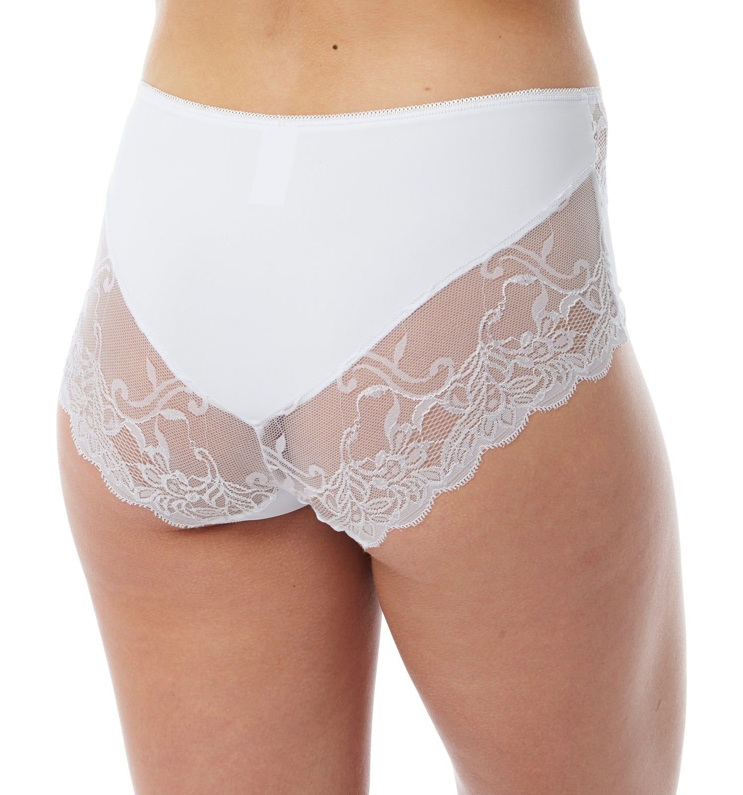 Marlon Lace High Waist Brief - White 2 Shaws Department Stores