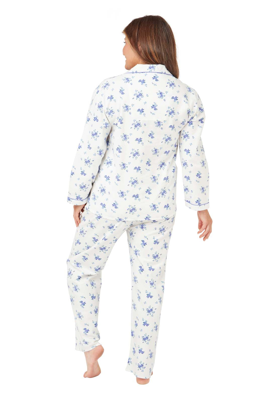 Polly Floral Wincey Pj - Blue